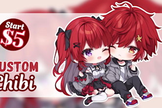 draw cute chibi character for any purposes