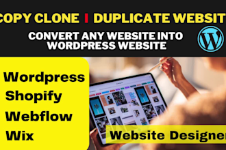 copy clone or duplicate website, design wordpress website