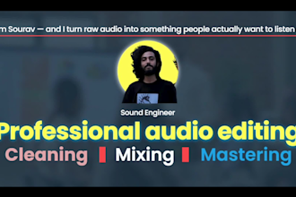 edit, convert and fix your audio or video sound within 24hrs
