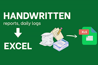 convert handwritten reports and images into an excel file