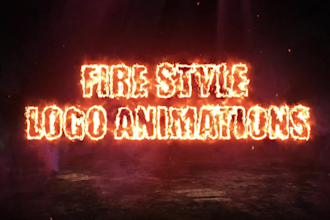 create an epic fire style animated logo intro reveal