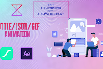 create lottie json, gif animation