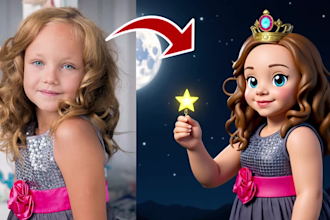 create pixar style ai 3d kids animation story video from kids photo