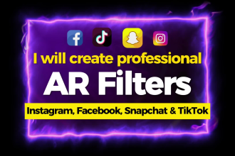 create professional ar filter for instagram, facebook or snapchat