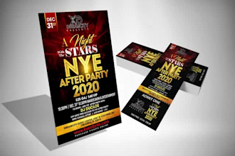 design flyer matching ticket, even ticket, poster in 8hrs
