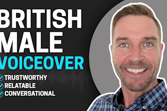 record a deep british english male voice over