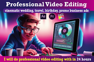 do cinematic wedding, teaser trailer, promo, travel video editing