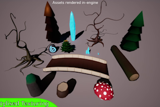create stylised hand painted game assets and packs