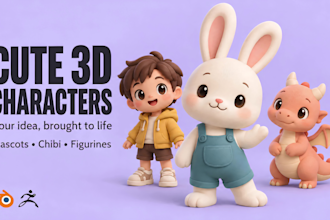do cute 3d character modeling mascots and chibi figures for printing
