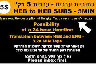 add hebrew subtitles, english subtitles