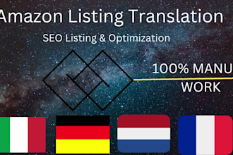 seo translation, amazon listings in german,dutch and italian