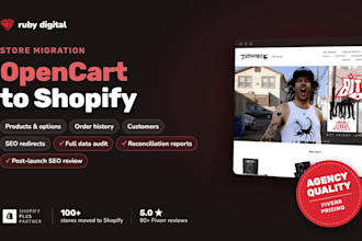 migrate opencart to shopify or shopify plus with orders, customers and SEO kept