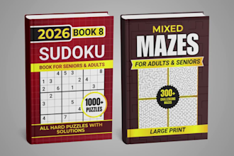 create 4 types of maze puzzles and sudoku puzzle books for amazon KDP publishing