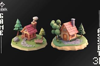 create stylized 3d game assets and characters for unity and unreal