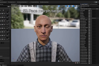 52 facemorphs,live kits,vrm,rig3d for stream,glb,ai driven 3d,app,browser avatar