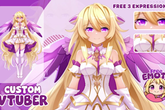 design and rig pro live2d vtuber model vtube studio for your stream high quality