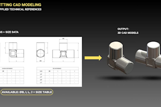 create pipe fitting step models from drawings