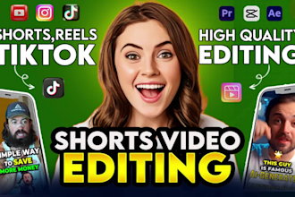 edit custom trending youtube shorts, tiktok videos and instagram reels