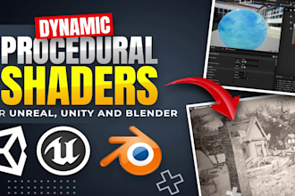 create dynamic procedural shaders using unreal engine, unity and blender