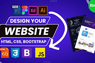 convert figma to HTML, PSD to HTML CSS bootstrap 5 responsive website design