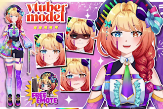 draw high quality live2d vtuber art for rigging