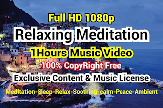 create youtube channel and 55 rain, sleep, yoga relaxing meditation music videos