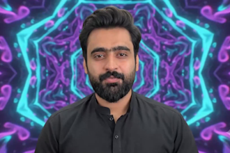 produce an audio reactive psychedelic music video with lyrics