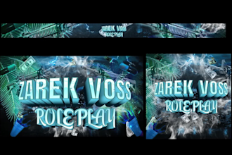 design unique discord and fivem banner, logo, loading screen and gfx