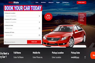 create car rental website with booking