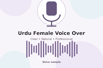 record professional urdu female voice over for your videos