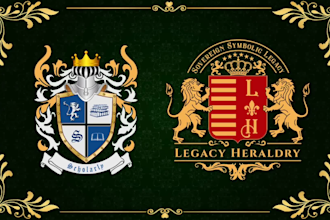 create a luxury emblem regal heraldic family crest coat of arms royal logo