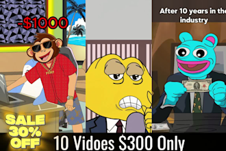do meme coin animation like ponke meme animation, meme coin promotion