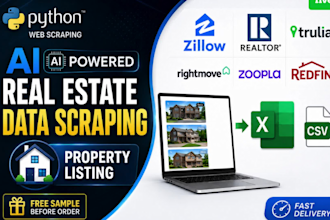 do ai python web scraping for real estate listing, zillow