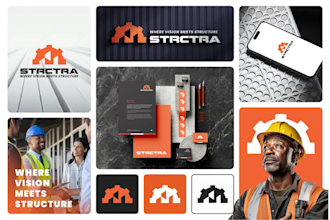 design creative business logo, full branding kit and brand identity