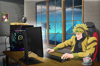create lofi loop animation anime style