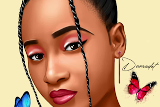 draw a realistic portrait, cartoon logo