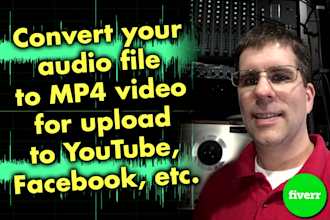 convert your mp3 audio to mp4 video file for youtube, facebook or linkedin