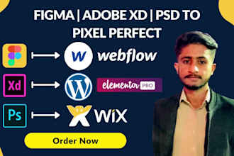 convert figma, xd, PSD to wix, shopify, webflow, wordpress website