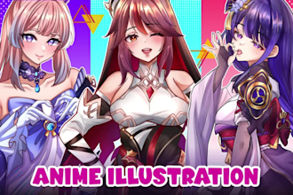draw anime illustration, fanart or your original character