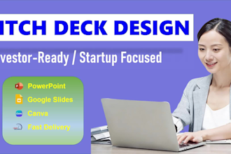design investor pitch deck for startups and business PPT
