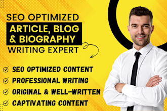 write high quality news articles, blog post, biographies for SEO