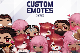 design cute custom twitch emotes, animated emotes, and sub badges