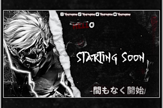 create a anime dark animated streaming pack overlay