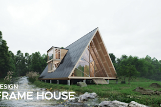prepare drawings of a frame houses for resorts and studio