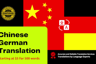 manually translate between chinese and german