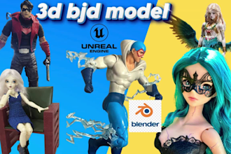 do print ready 3d ball jointed articulated model, toy, dolls, action figure face