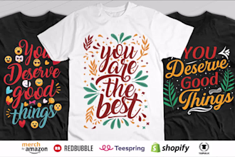 trendy typography design and custom t shirt design