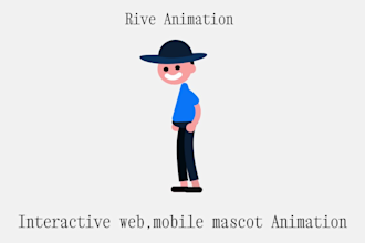 create mascot interactive rive animations for your web,moble