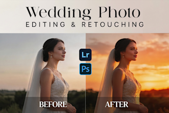 high end wedding photo retouching and color correction