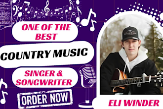 write and sing a heartfelt country acoustic song with pro vocals